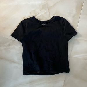 Abercrombie black baby doll cropped tee shirt top